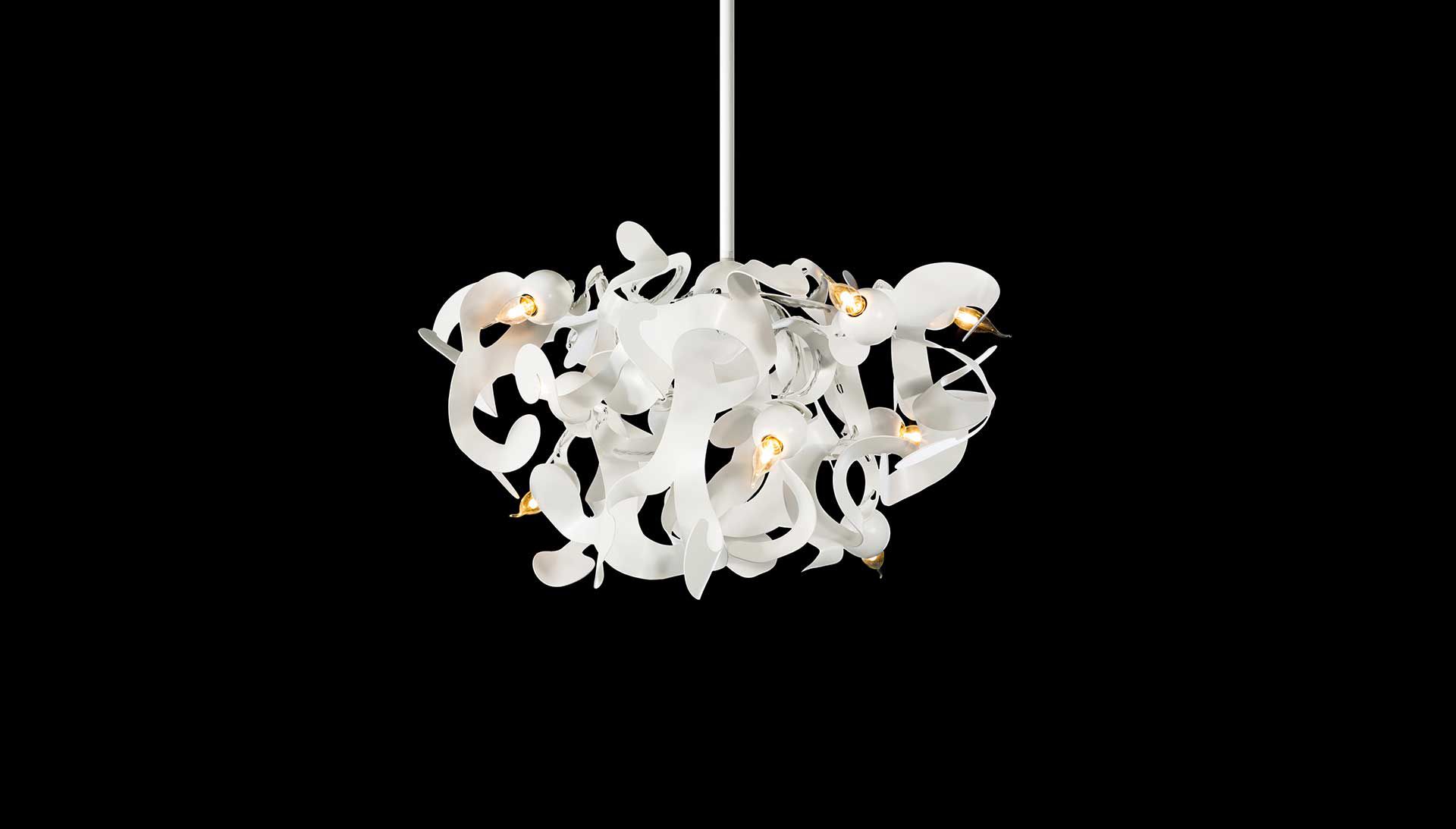 Kelp Chandelier Round White Matt