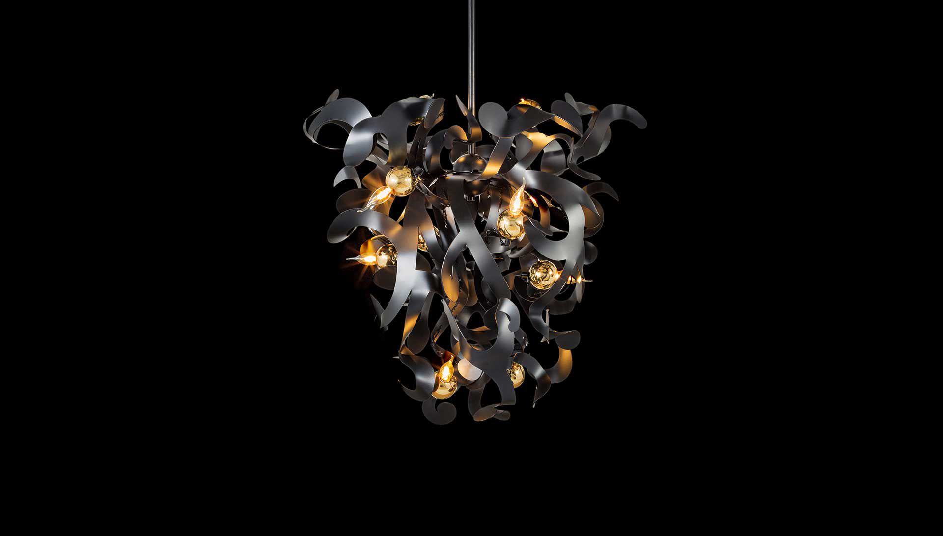 Kelp Chandelier Conical Black Matt Finish