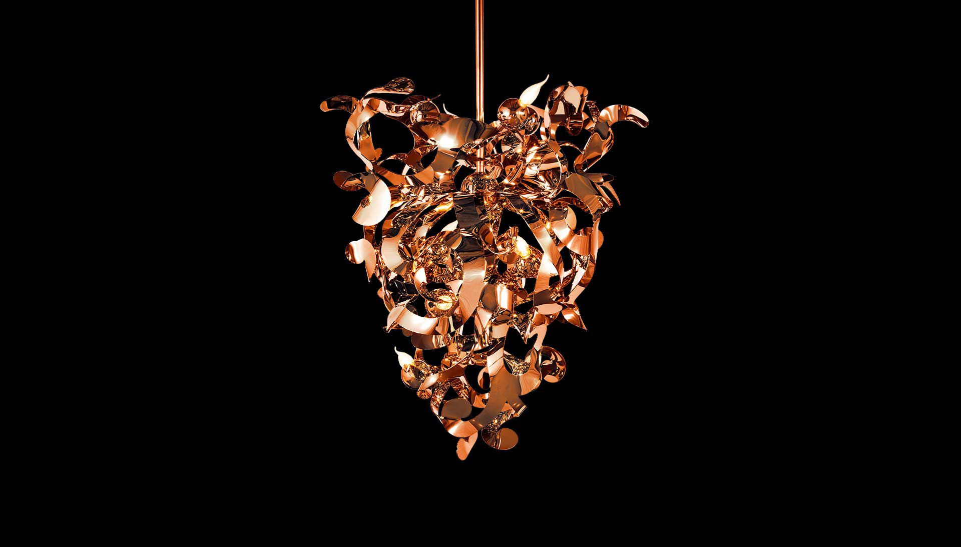 Kelp Chandelier Conical Copper